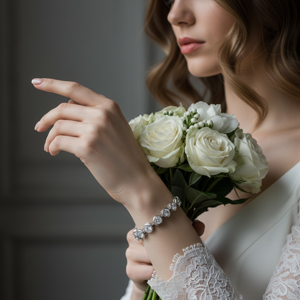 Athena Bridal Jewellery - Venta al por mayor Pulsera de cuentas - COLECCIÓN - PULSERA CRYSTAL SPARKLE - BR172 PLATA2