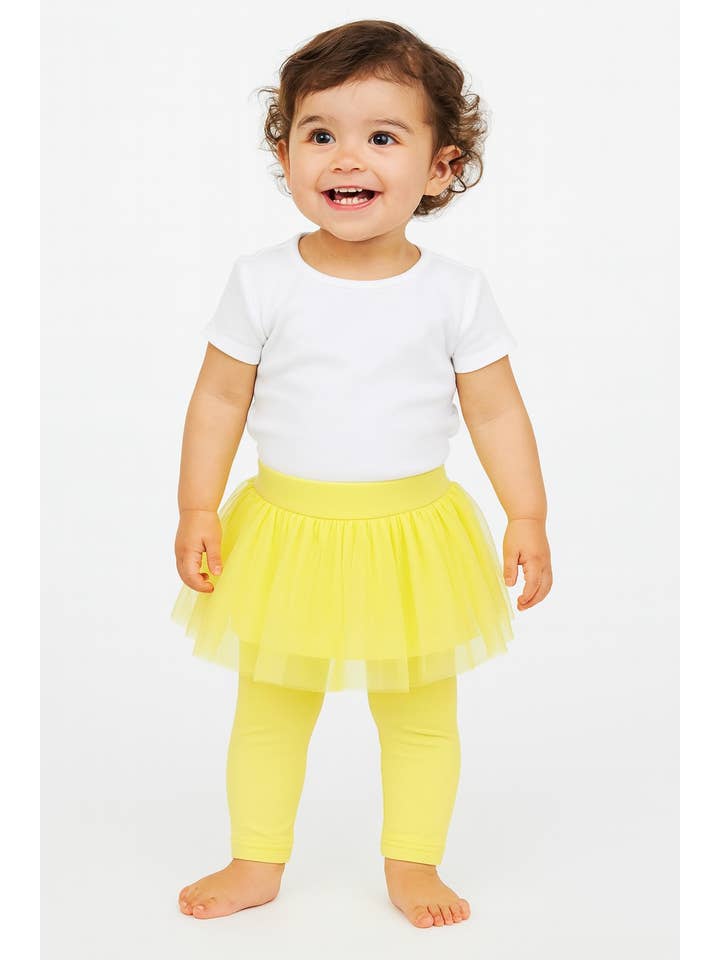 Fennco Styles - Wholesale Top & Leggings Set - Kids - Yellow Toddler Girl Tutu Legging Pants 3