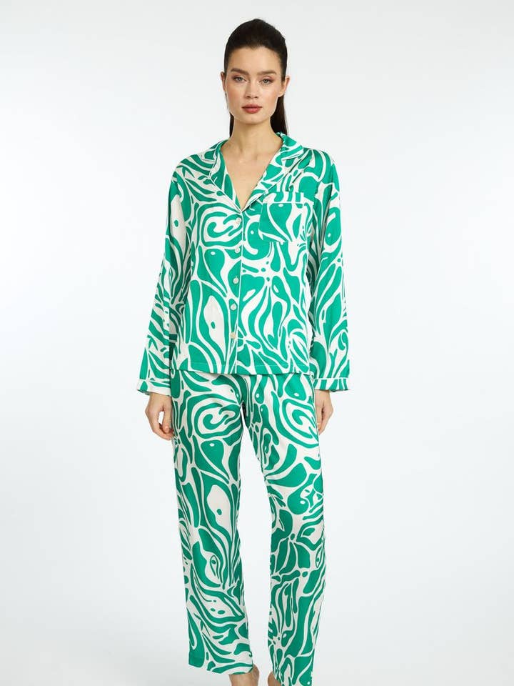 Conjunto de Pijama Comprido Maze por atacado de Wrap Up by VP