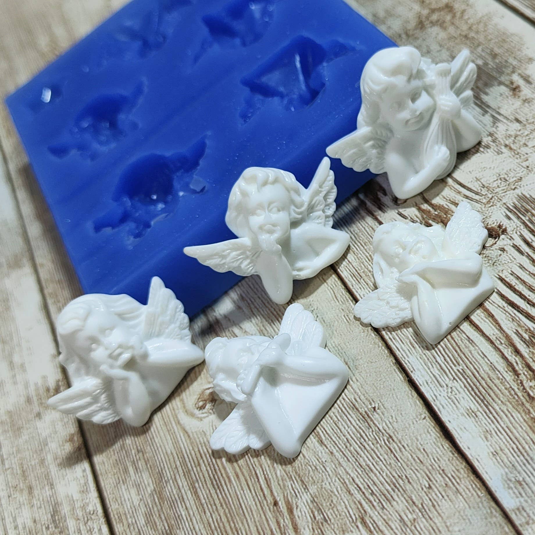 Serena Creazione di Serena Stampone - Vente Kit de bricolage - Moule Angioletti Putti 3cm en silicone pour résine et plâtre6