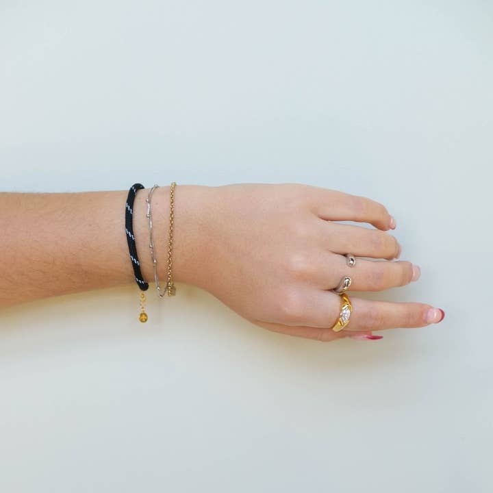 Black Minimalist Cord Bracelet for wholesale by Nickel and Suede