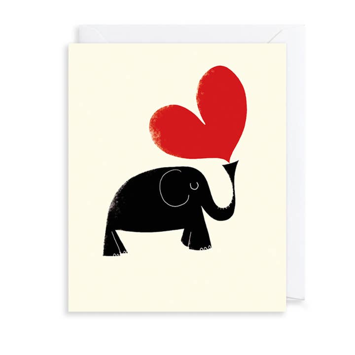 Elephant & Heart Everyday Greetings Card for wholesale by The Art File