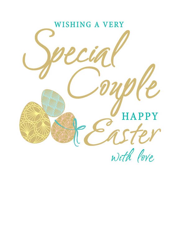 Easter Card, Special Couple, Scripty type for wholesale by Piccadilly Greetings