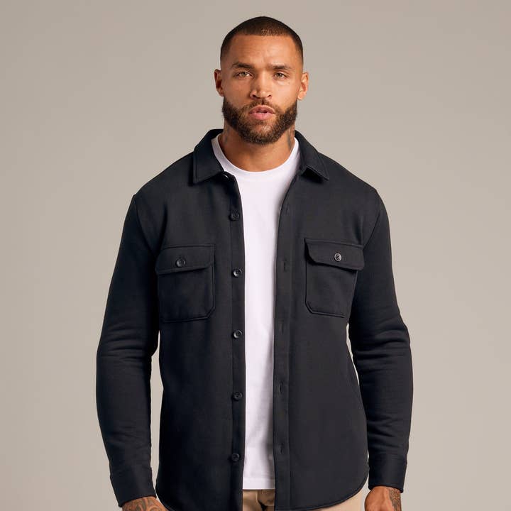 Black Fleece Shirt Jacket for wholesale by True Classic