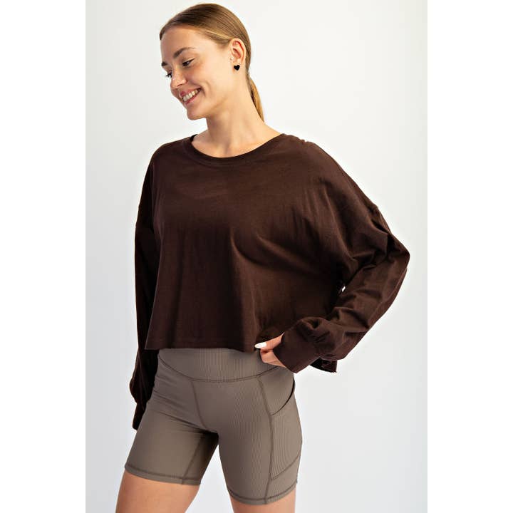 Rae Mode - Wholesale Lounge Top - Women's - COTTON SLUB OPEN BACK LONG SLEEVE TOP17