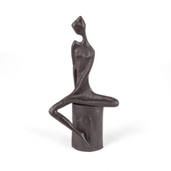Yoga Tree Circle Cast Iron Sculpture