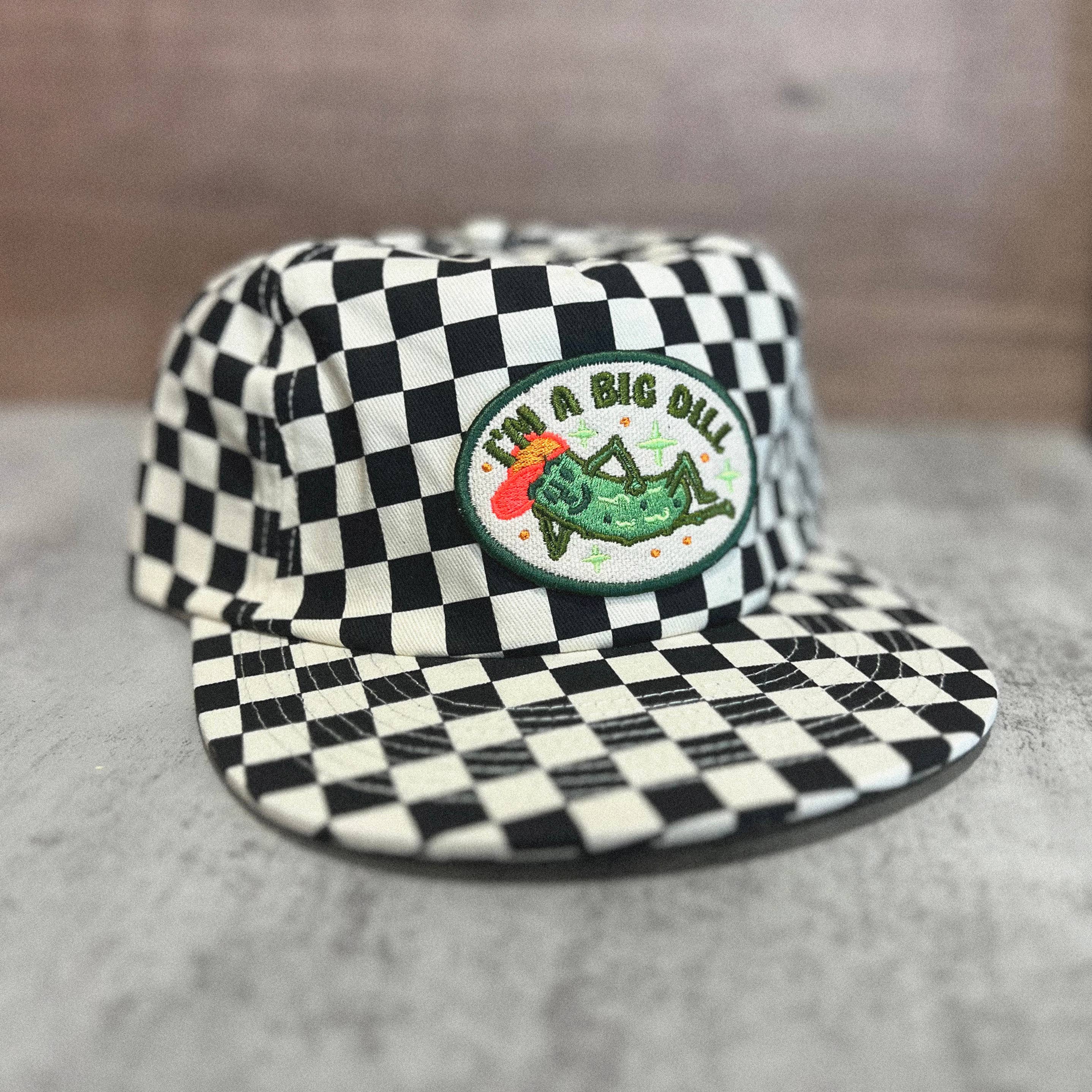 The Space Bureau - Wholesale Flat Brim Cap - Unisex - Big Dill Pickle 5-Panel Checkered Floppy Hat2