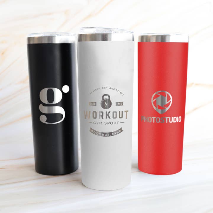 Famgraving - Wholesale Insulated Mug/Tumbler - Custom Engraved Promotional Logo 20oz Skinny Tumbler Cup2