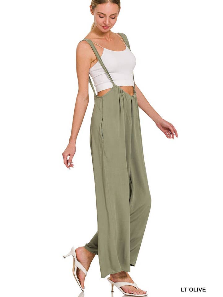 Vanilla Monkey – Engroshandel Jumpsuit - Dame – Vævet jumpsuit med seler og bindebånd samt lommer10