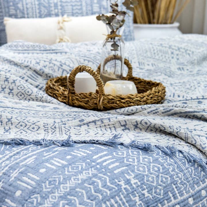 Aseel - Wholesale Bedding blanket - Muslin Bedcover, Bedspread 100% cotton Aztec Organic7