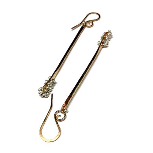 YedOmi Jewelry - Wholesale Dangle Earrings - Long Caviar Wand Earrings5