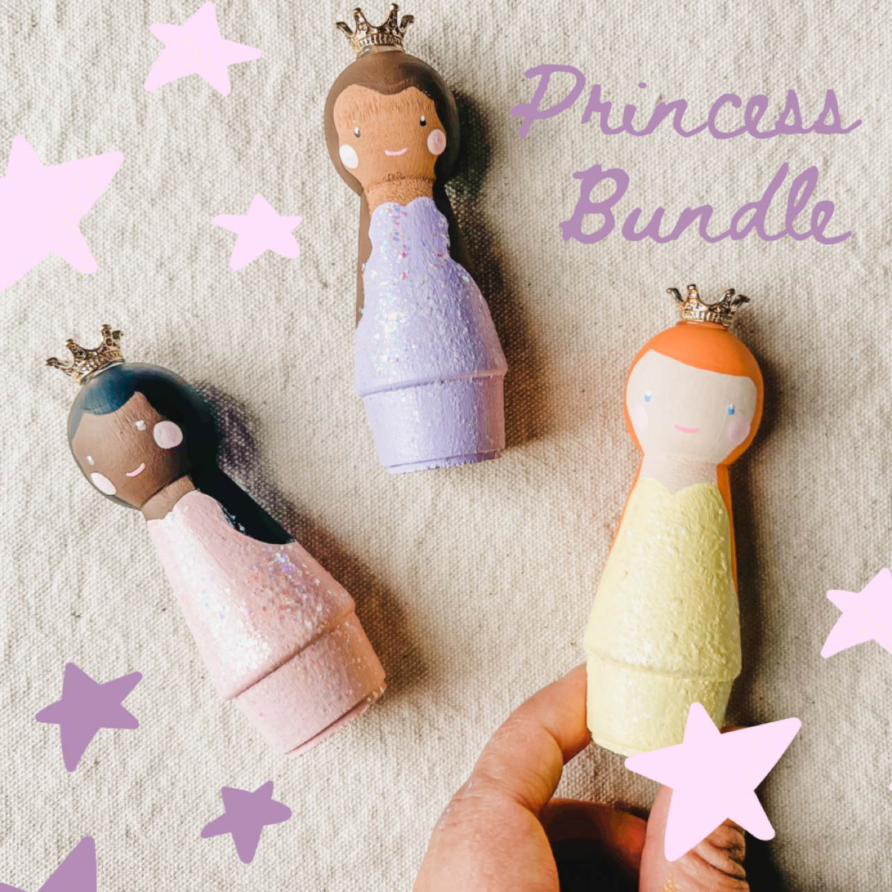 Happy KidDough - Wholesale Doll - Kids - Wooden Princess Dolls0