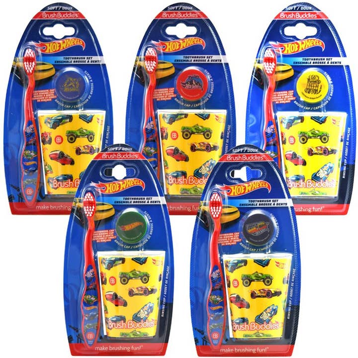 Deluxe Import Trading - Wholesale Toothbrush - Kids & Baby - Hot Wheels Manual Toothbrush Gift Set