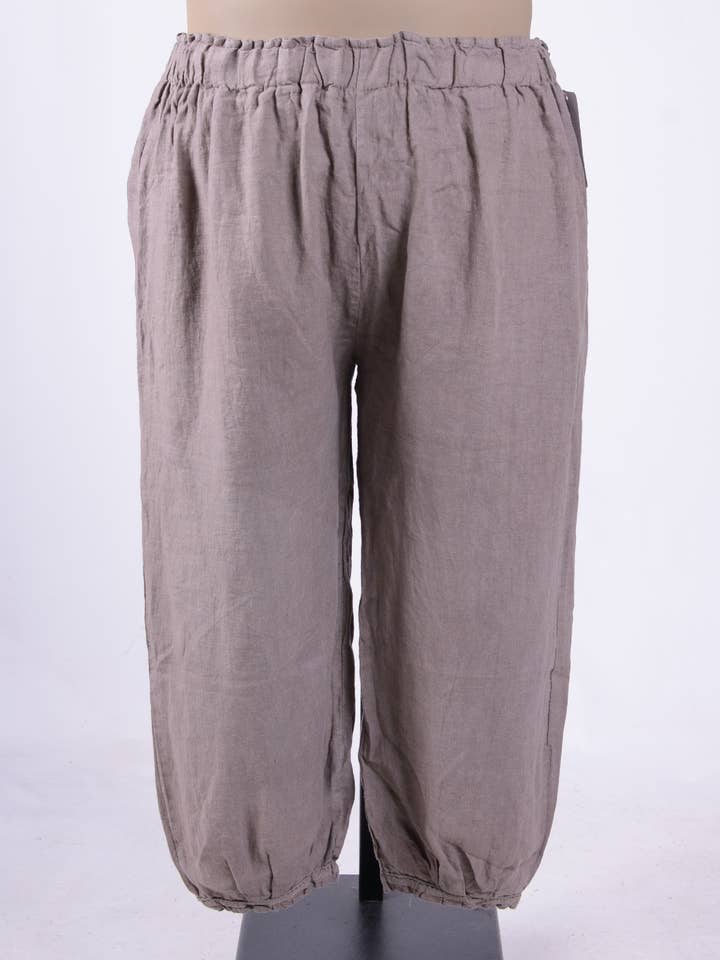 Linnen broek met kanten rand - 9466 voor wholesale door Jeld Wholesale