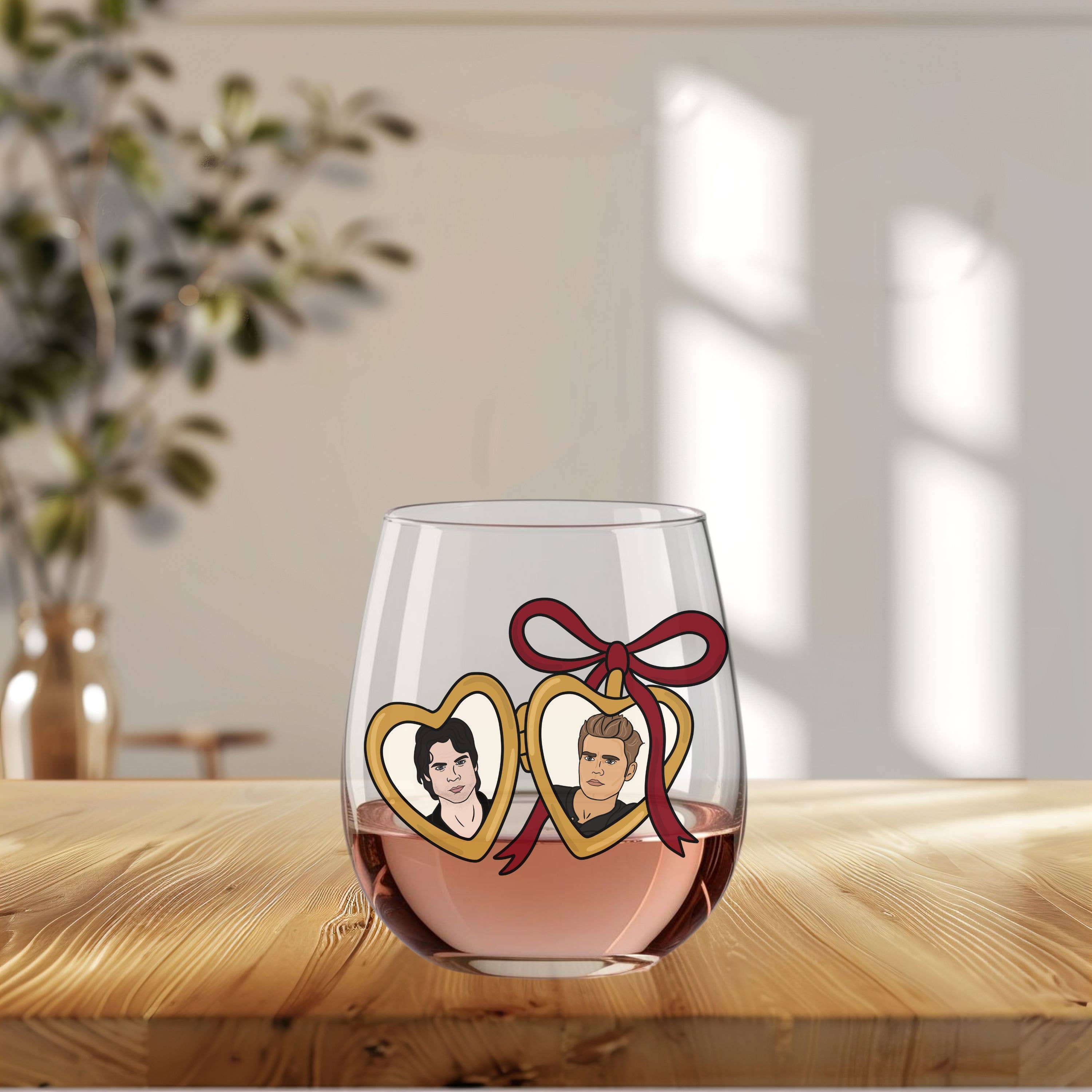 Nearly June Design Co - Wholesale Wine Glass - The Vampire Diaries Salvatore Brothers Locket Wine Glass8