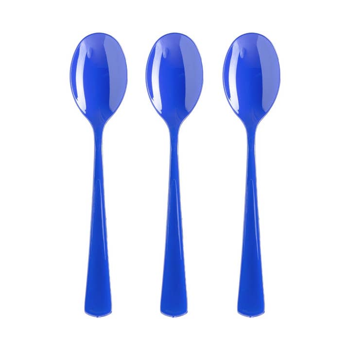 Heavy Duty Dark Blue Plastic Spoons - 50 Ct. for wholesale on Faire0
