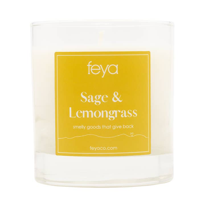 Feya Co. - Wholesale Jar/Filled Candle - Sage & Lemongrass Candle 6.5oz0