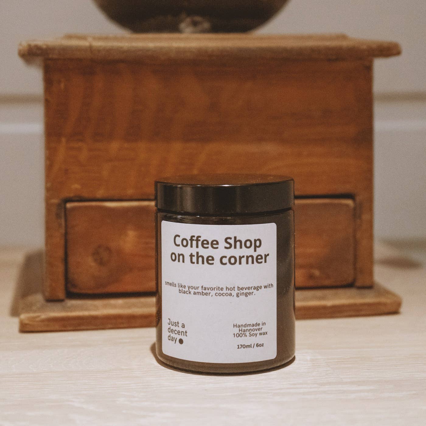 Just a decent day - Wholesale Jar/Filled Candle - Handmade scented candles from soy wax - Coffee Shop on the corner1