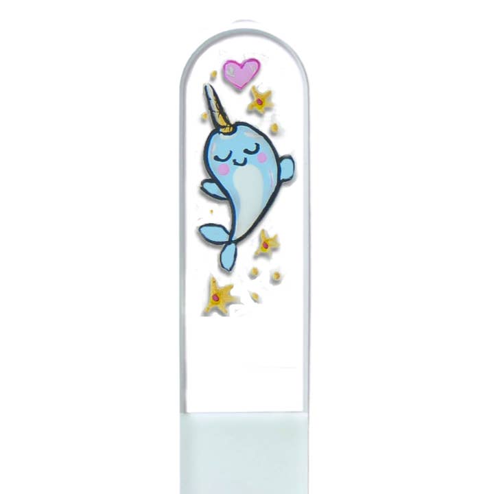 Classy Nail Files – wholesale Nail file – Narwhal Kawaii Unicorn Of Sea Hand Painted Crystal Nail File