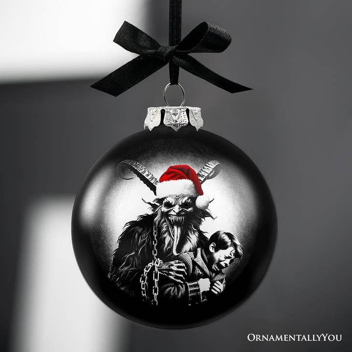 OrnamentallyYou - Wholesale Ornament - Krampus Christmas Spooky Portrait Glass Ornament2