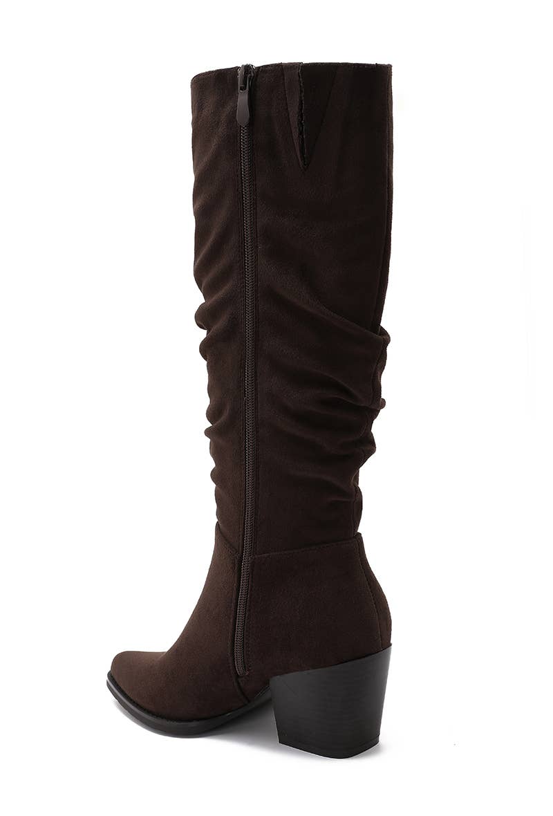 Joia Paris - Wholesale Boots - Unisex - Elegant block heel boots with pleated shaft WZ-1117