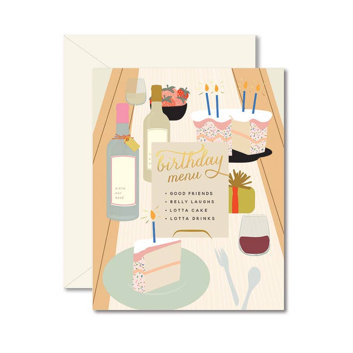Ginger P. Designs - Wholesale Birthday Card - Birthday Tablescape Greeting Card