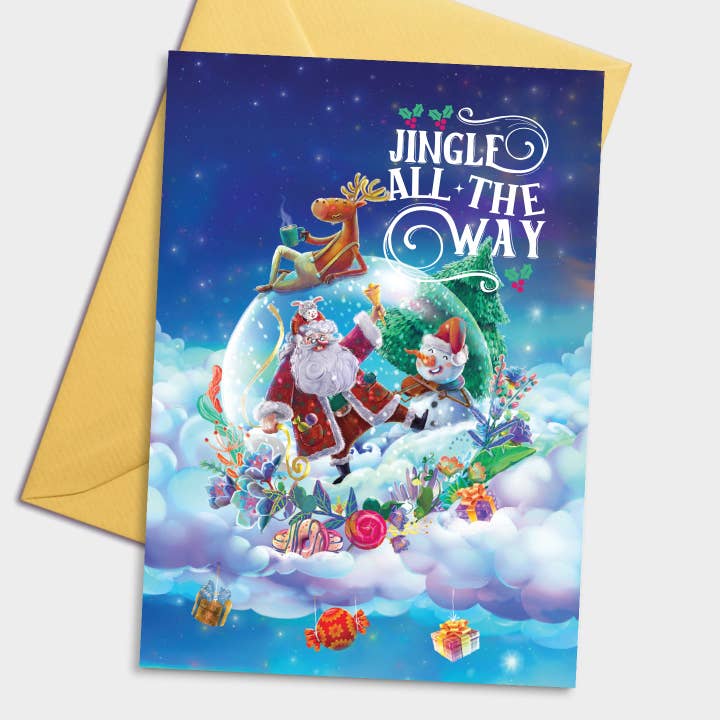 Jingle all the Way - Christmas Card for wholesale by Pomejoy