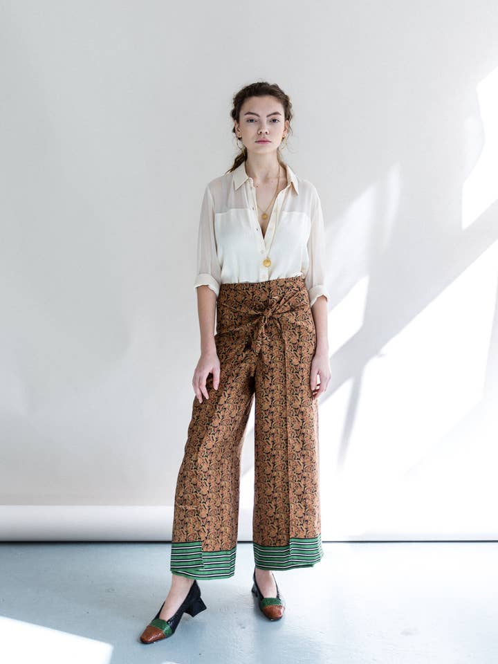 Fisherman Trousers in Flora Stripe for wholesale by North London Construction