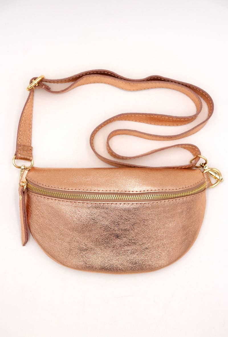 LIL' MOON - Wholesale Heuptasje - Dames - Glinsterende heuptas van 100% runderleer, maat S4