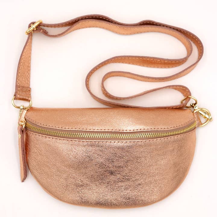 LIL' MOON - Wholesale Heuptasje - Dames - Glinsterende heuptas van 100% runderleer, maat S4