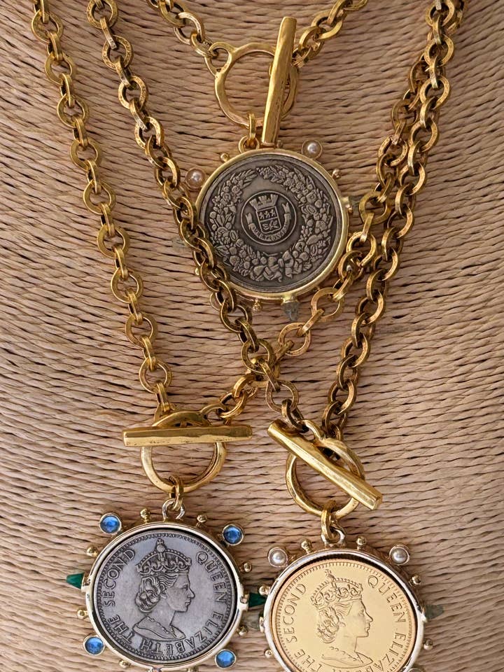 Reproduction coin necklaces for wholesale by MORGANandME Designs