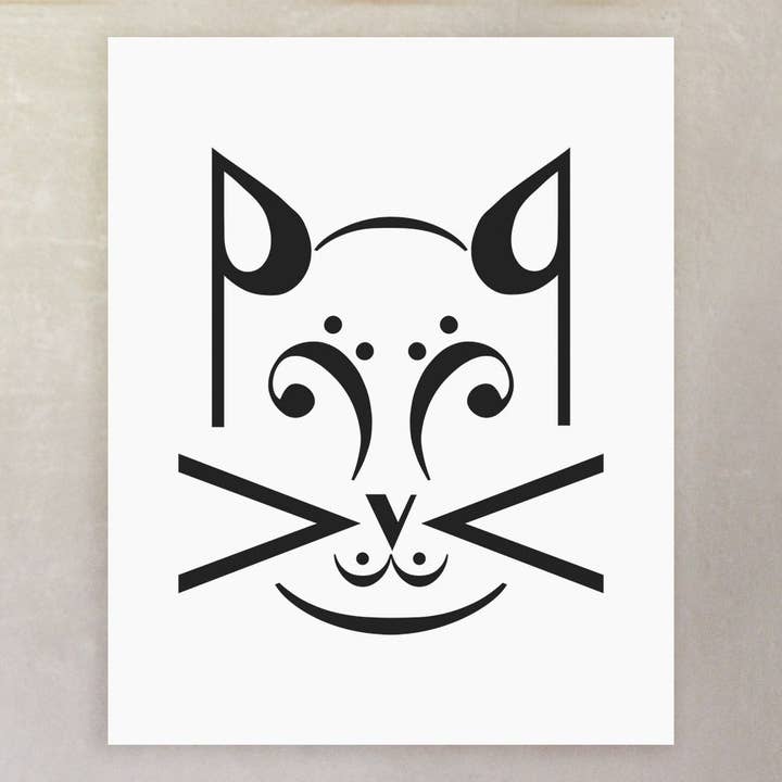 Cat #1 Music Art Print for wholesale by Erin Heaton Art
