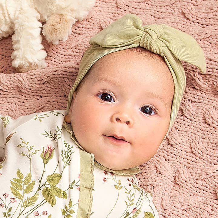 Tesa Babe – wholesale Fashion Headband - Baby – Baby Girl's Sage Green Cotton Headband