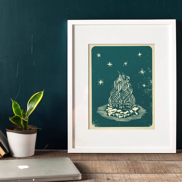 Starfangled Press – Großhandel Kunstdruck – Lagerfeuer-Siebdruck Kunstdruck1