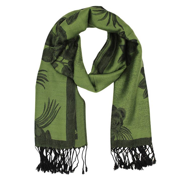 Sensibling Corp. - Wholesale Scarf – Women's - Rose Floral Pashmina Reversible Scarf Shawl19