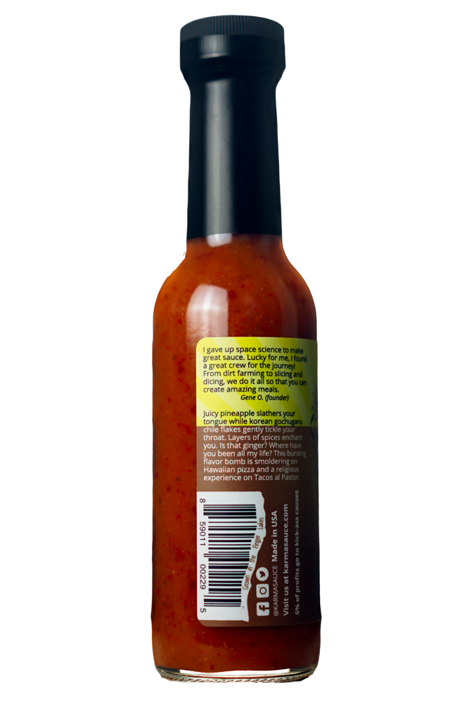Karma Sauce – wholesale Hot sauce – Huhū Piña sold in increments of 61