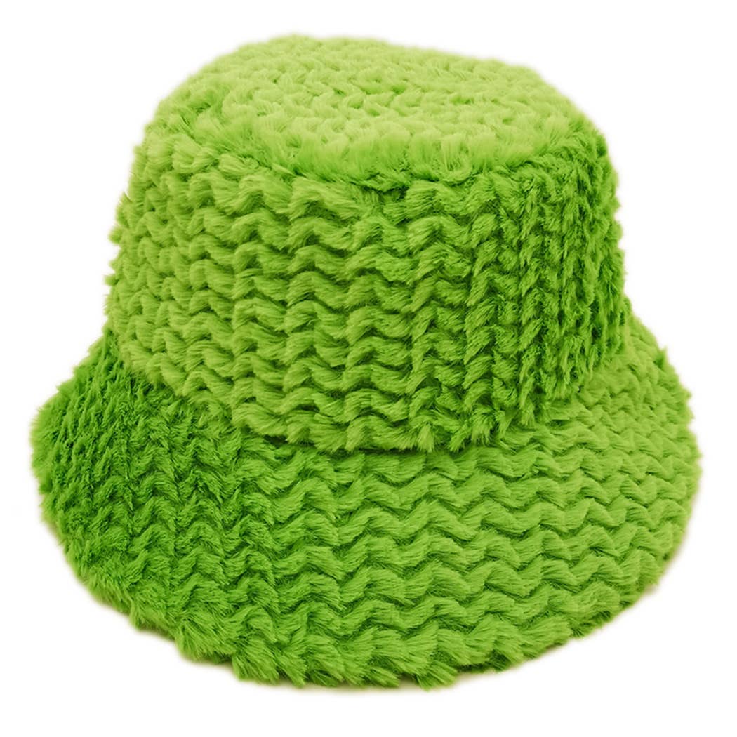 Fashion City – wholesale Bucket Hat - Dam – Vinter enfärgad fuzzy päls hink hatt1