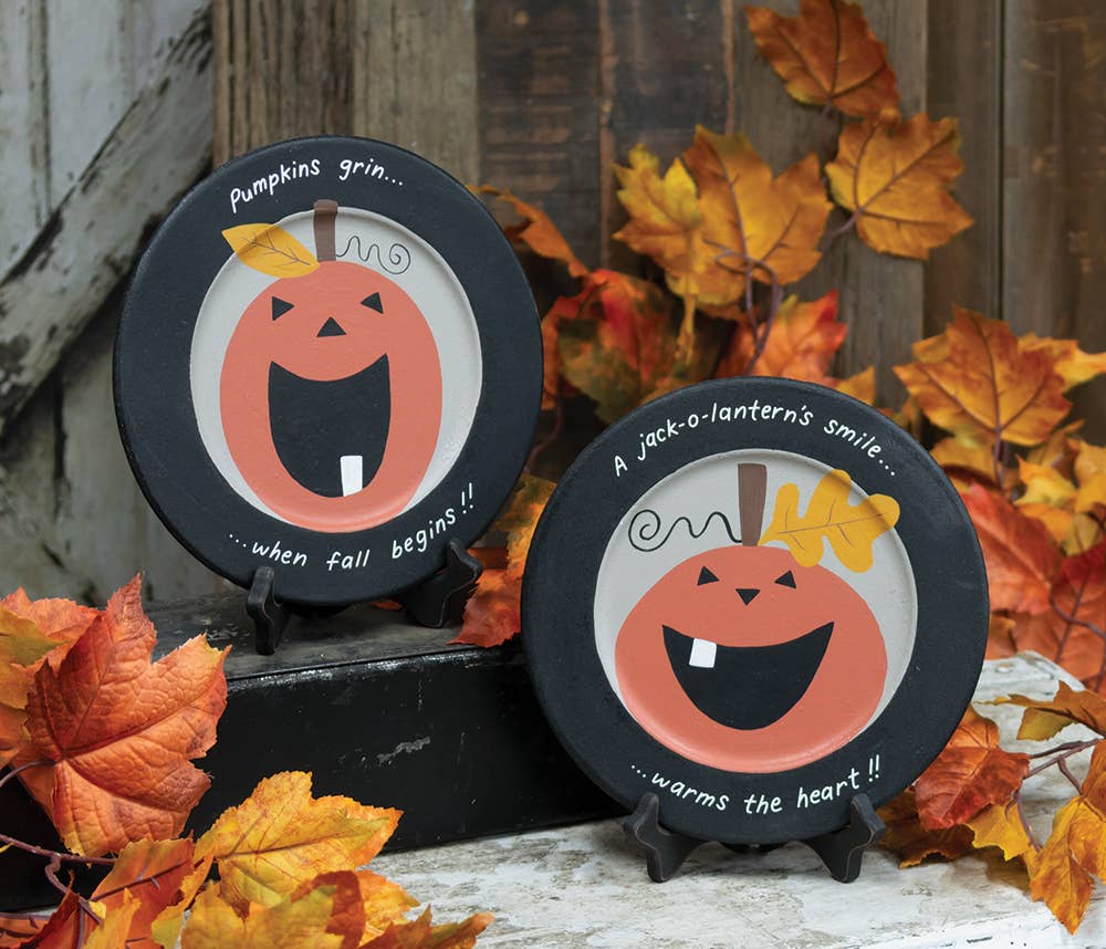 The Hearthside Collection – wholesale Dekorativ tallrik/fat/skål – Pumpor Grin Plate, 2 Diverse1