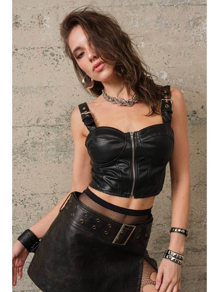 Signature 8 - Wholesale Blouse - Women's - LEATHERETTE TOP S104399