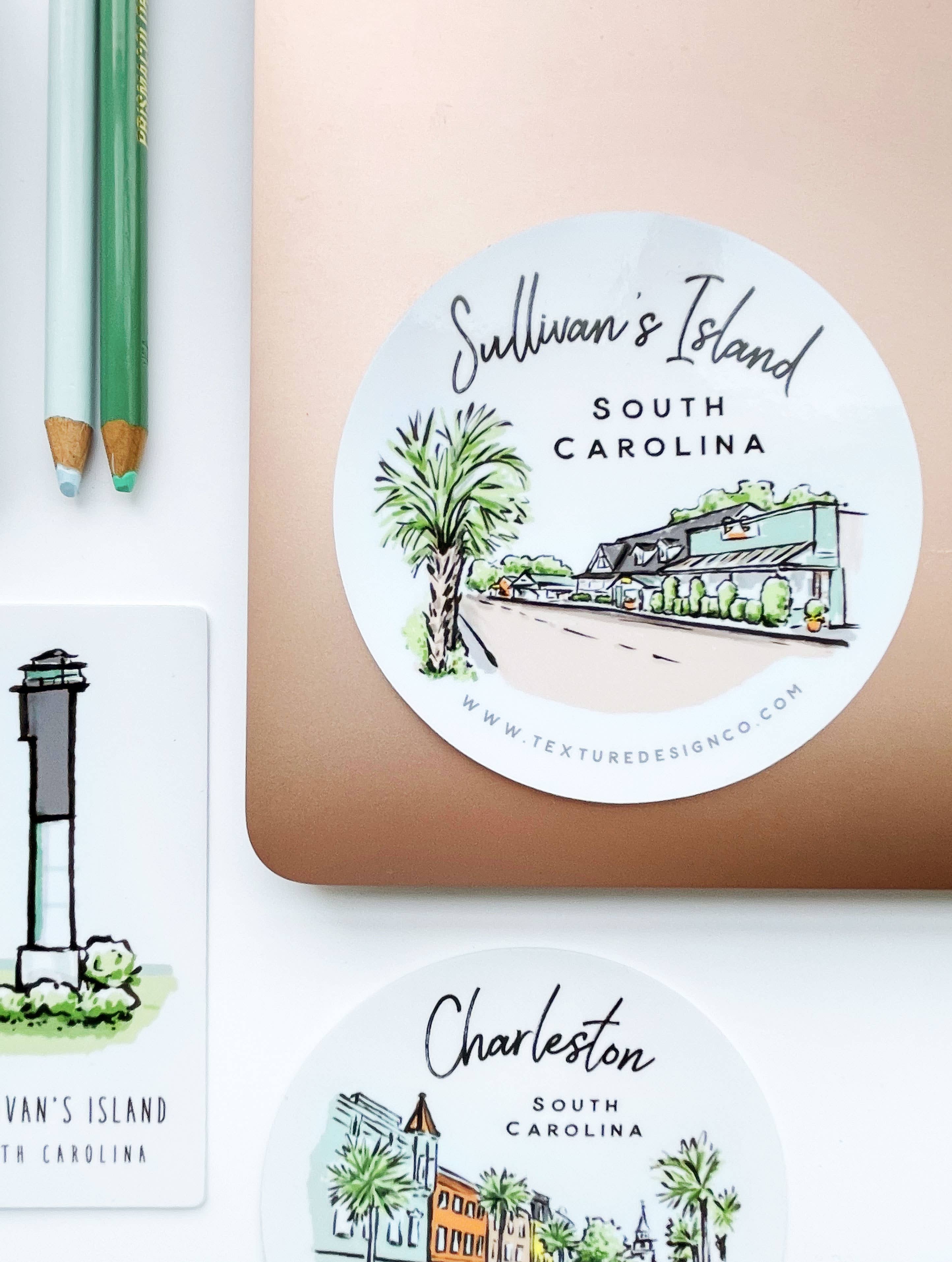 Texture Design Co - Wholesale Sticker - The Sullivan's Island Sticker - Sherbet Streets Collection0