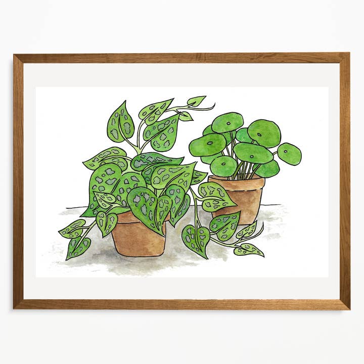 Houseplants Art Print for wholesale by E R Kess Designs