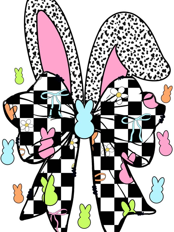 Easter checkered DTF Ready to press print for wholesale by HQL Apparel