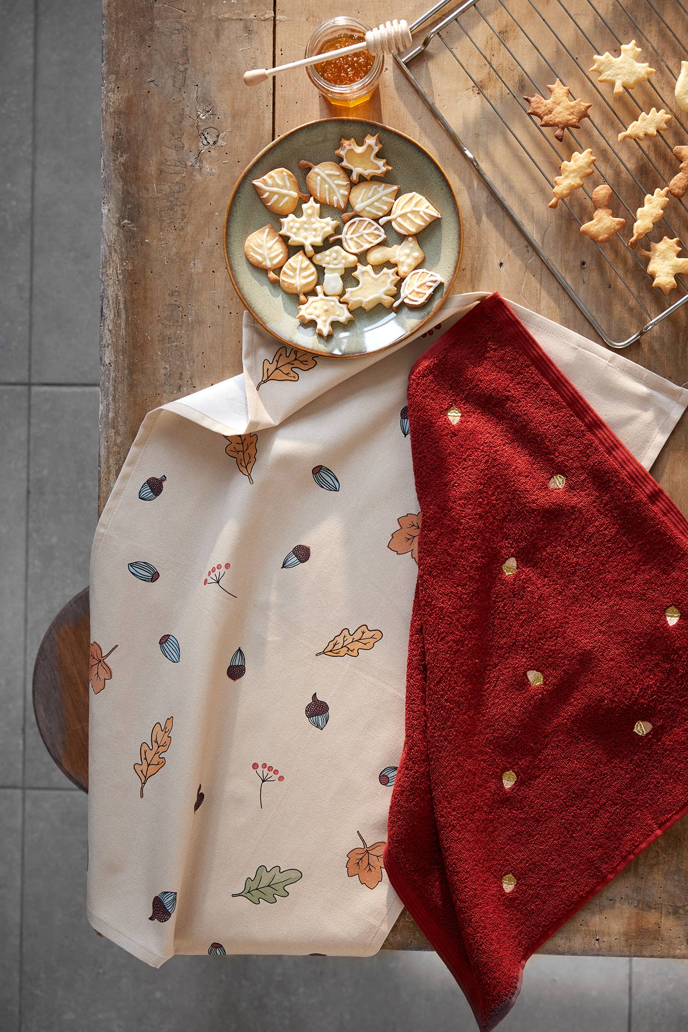 Coucke - Vendita all'ingrosso Strofinacci - Incantesimi d'autunno - Quadrato spugna ricamato 50x50 in cotone4