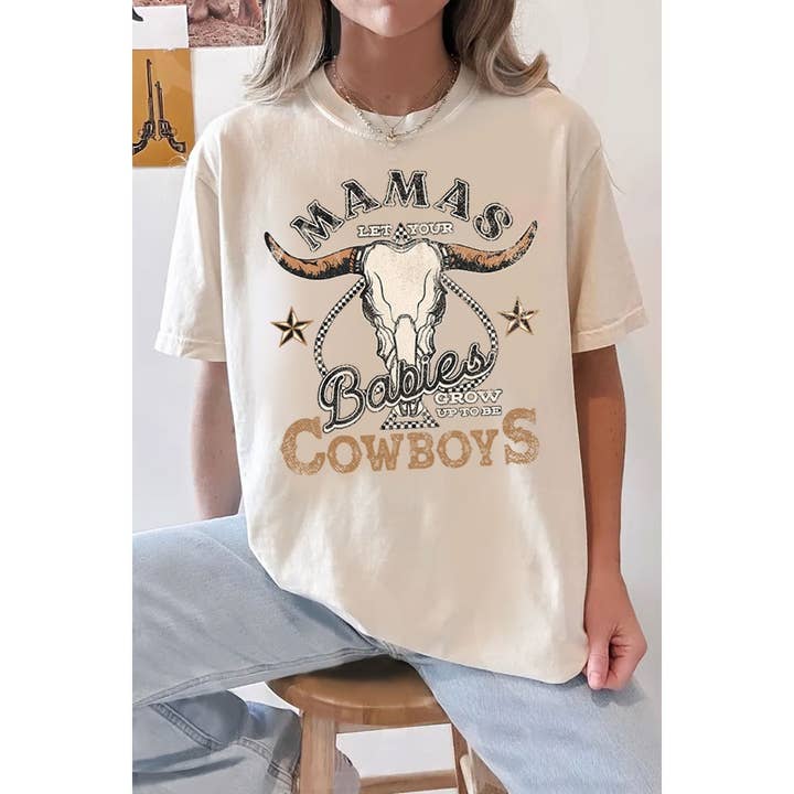 MAMAS BABIES GEWASSEN GRAFISCH T-SHIRT voor wholesale door HRTandLUV