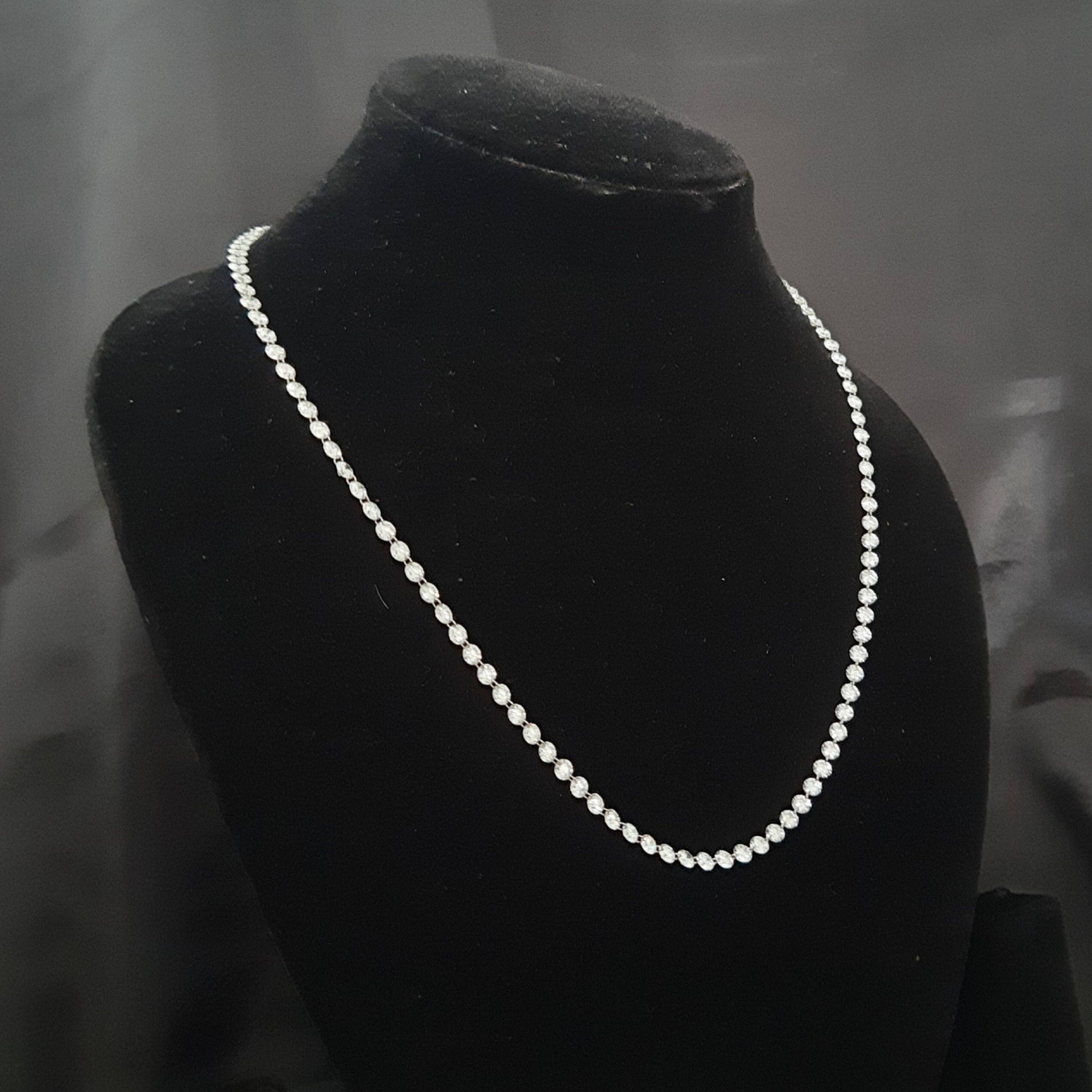 Avellinno - Wholesale Beaded/Pearl Necklace - 18" Inch Tennis Diamond Necklace | Lab Grown Diamonds 15.85 carat / Size 3.4 mm