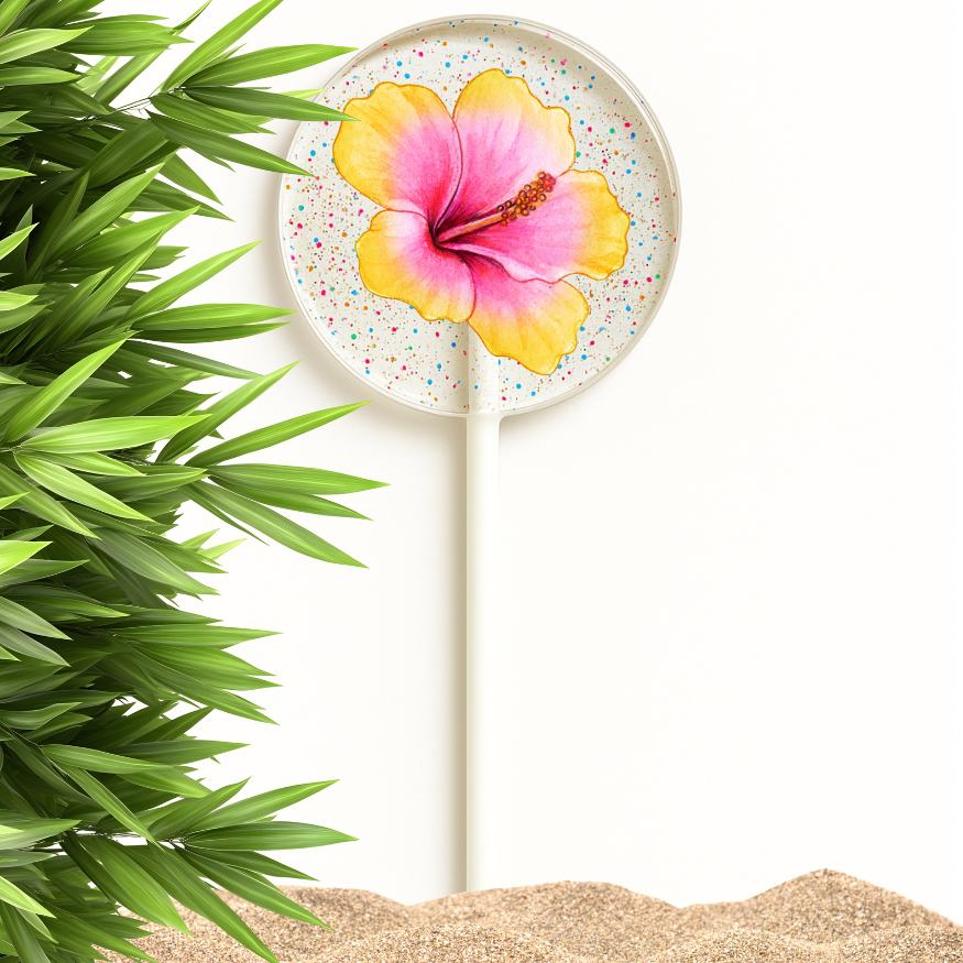 TheLollipopStudio - Wholesale Lollipop - Hawaiian Hibiscus & Aloha Lollipops, Tropical Favors1