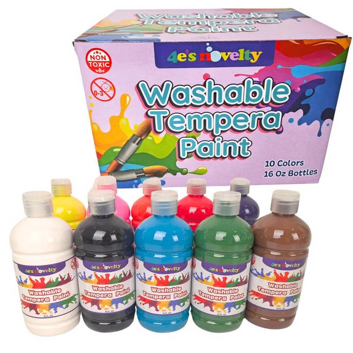 4E's Novelty Washable Tempera Paint Set for Kids – 10 Bright Colors for wholesale by 4E's Novelty
