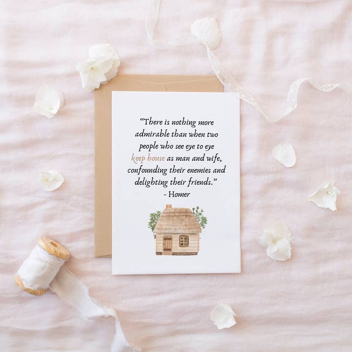 The Highland Literary Co. - Wholesale Housewarmingkaartje - Hou het huis als man en vrouw. - Nieuwe huiskaart - Homer literary2