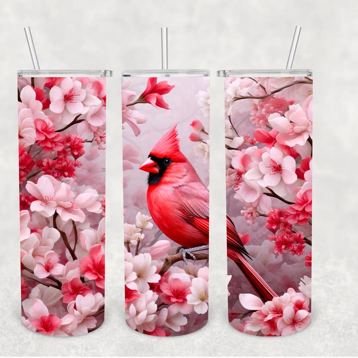 The Potted Oasis - Wholesale Insulated mug/tumbler - Red Cardinal Tumbler