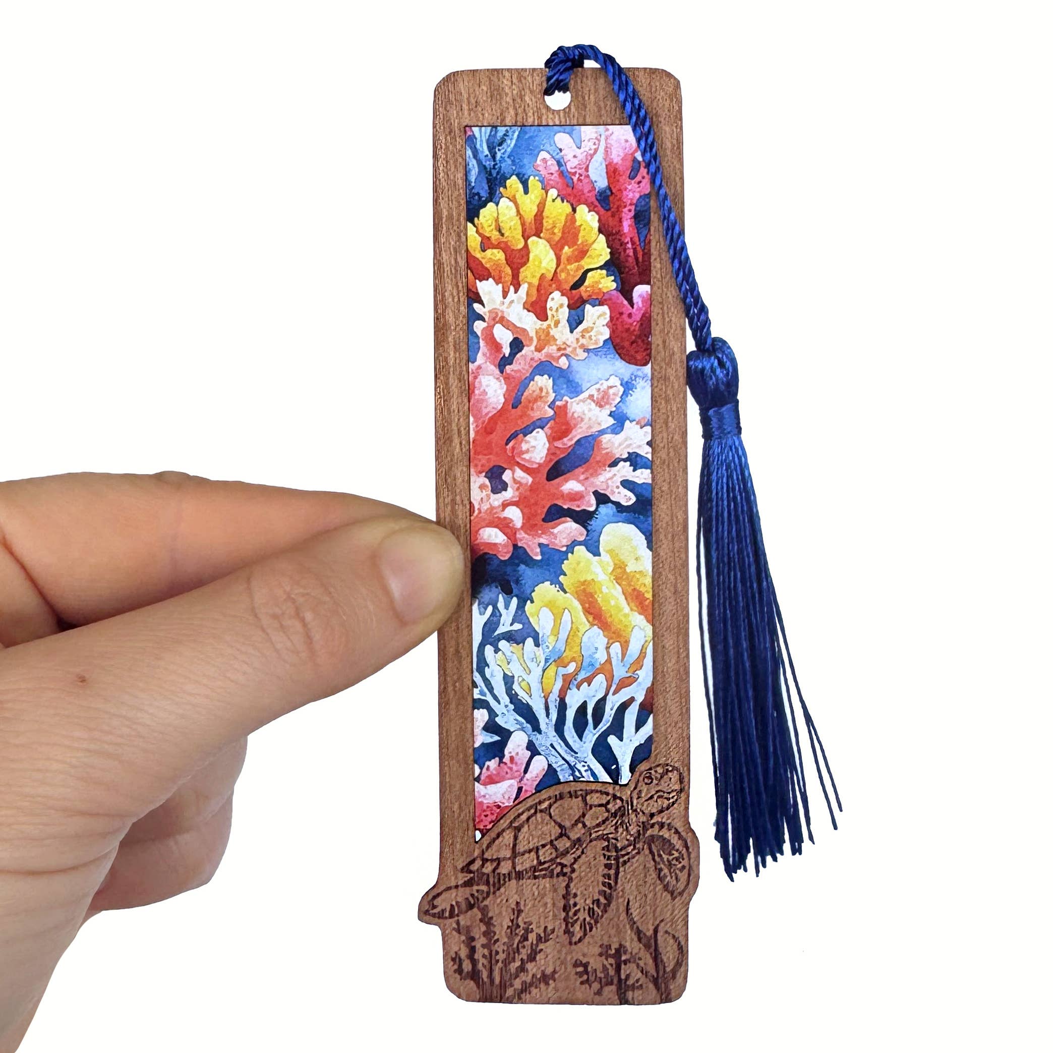 Art by Sharell - Wholesale Bookmark - Sea Turtle Bookmark | Wood & Acrylic Tassel Bookmark14